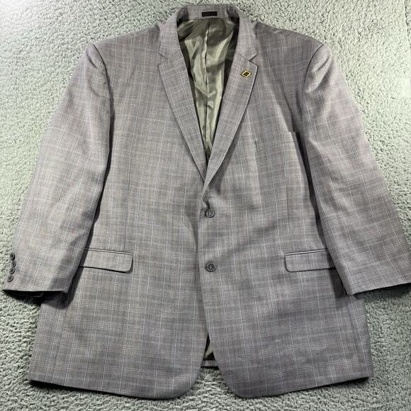 STACY ADAMS BLAZER MENS 56R MULTICOLOR SINGLE BREASTED 2 BUTTON SPORTS SUIT COAT - Picture 1 of 12